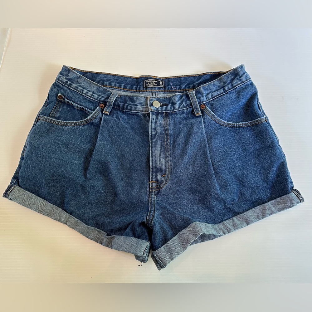 Abercrombie & Fitch Dark Blue Denim Jean Shorts